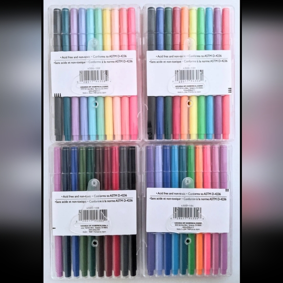 Marvy Uchida Le Pen Set Of 4 Pastel Bright Dark Neon - Picture 5 of 8